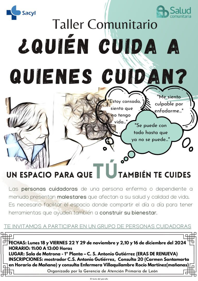 TALLER COMUNITARIO: ¿Quién cuida a quienes cuidan?