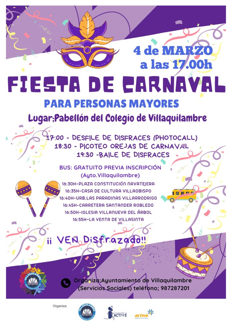 FIESTA DE CARNAVAL PARA PERSONAS MAYORES